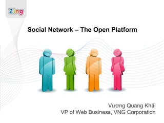 Social Network – The Open Platform Vương Quang Khải VP of Web Business, VNG Corporation 