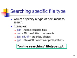 Search File Type Search Engine Googling the World Wide Web | PPT