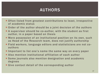 How to write a journal article | PPTX