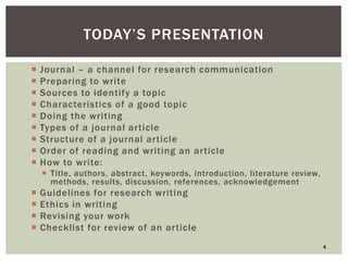 How to write a journal article | PPTX