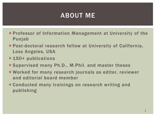 How to write a journal article