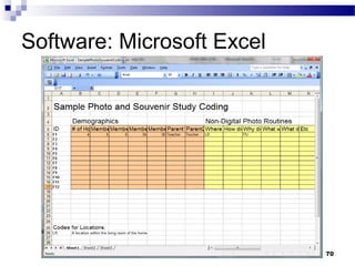 Software: Microsoft Excel




                            70
 