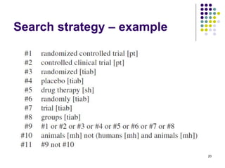Search strategy – example
20
 