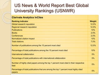 World university ranking systems | PPTX