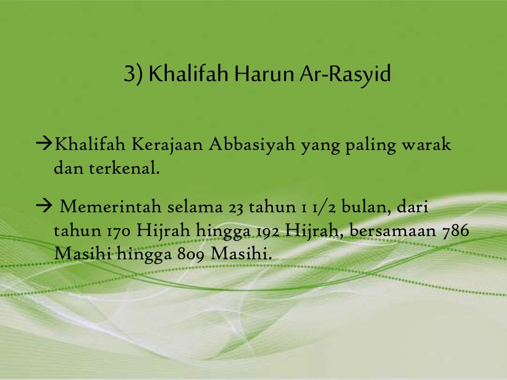 Khalifah-Khalifah Kerajaan Abbasiyah