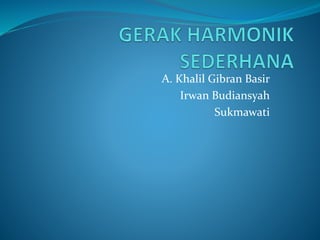 A. Khalil Gibran Basir
Irwan Budiansyah
Sukmawati
 