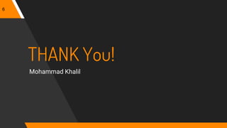 6
THANK You!
Mohammad Khalil
 