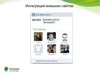 Интеграция внешних сайтов
 