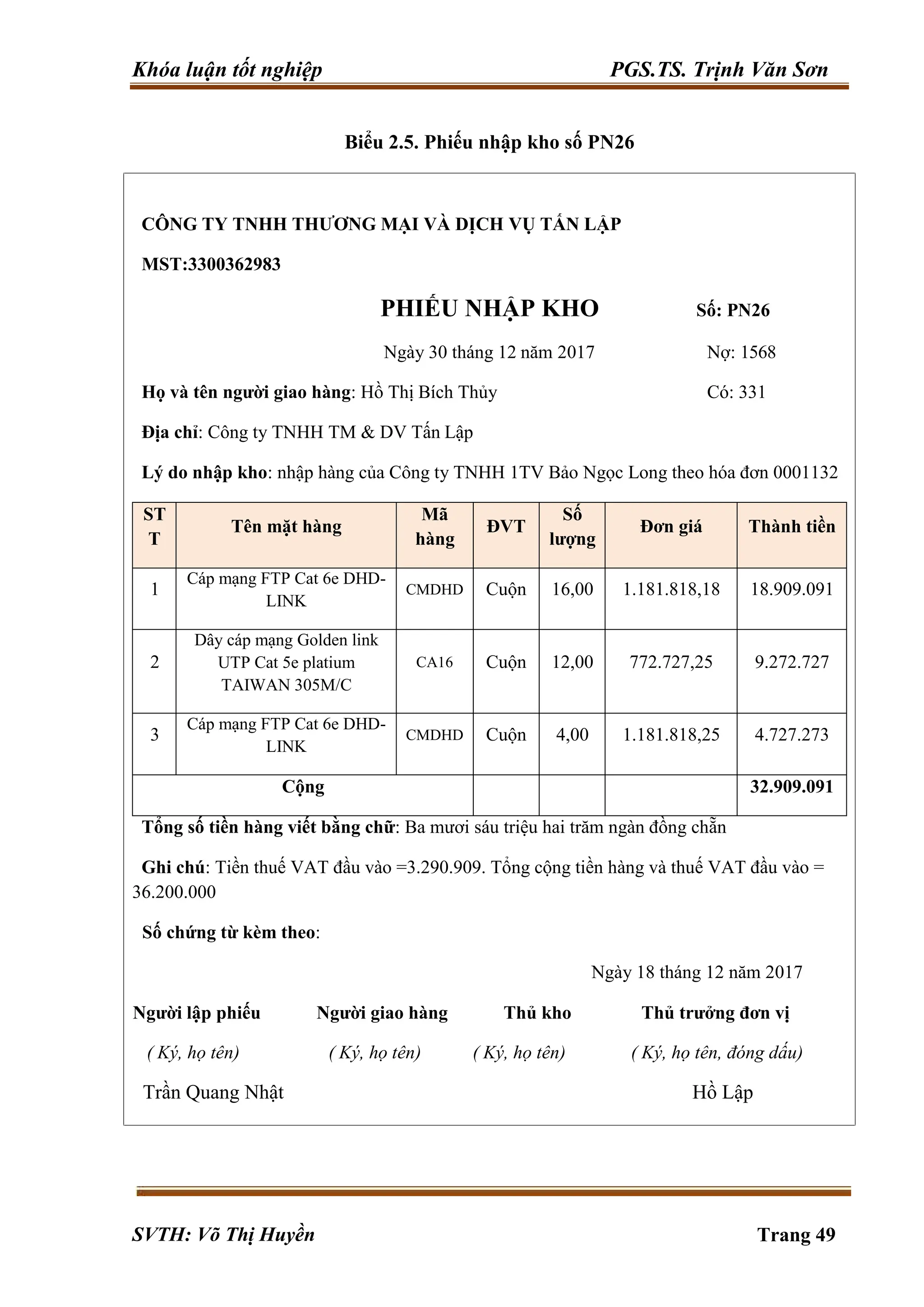 Đề Tài Khóa luận 2024 Thực trạng công tác kế toán thuế GTGT và thuế TNDN  tại Công ty TNHH Thương mại và Dịch vụ Tấn Lập | DOCX