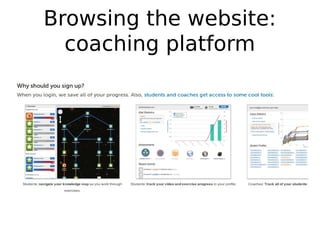 Browsing the website:
  coaching platform
 
