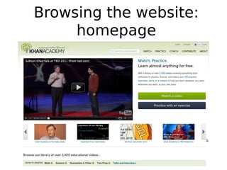 Browsing the website:
     homepage
 