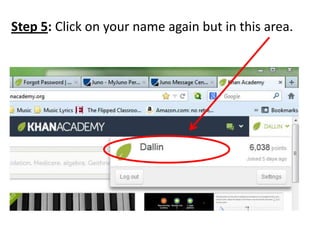 Step 5: Click on your name again but in this area.
 