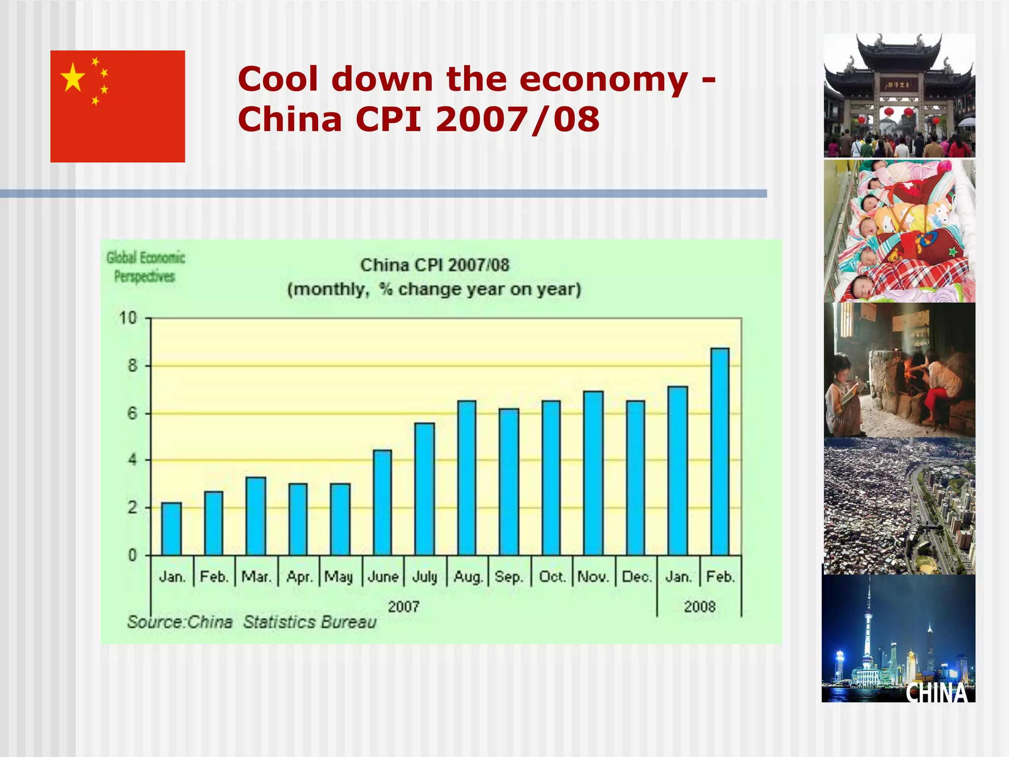Cool down the economy -
China CPI 2007/08
 