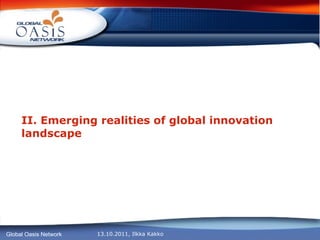 II. Emerging realities of global innovation landscape   