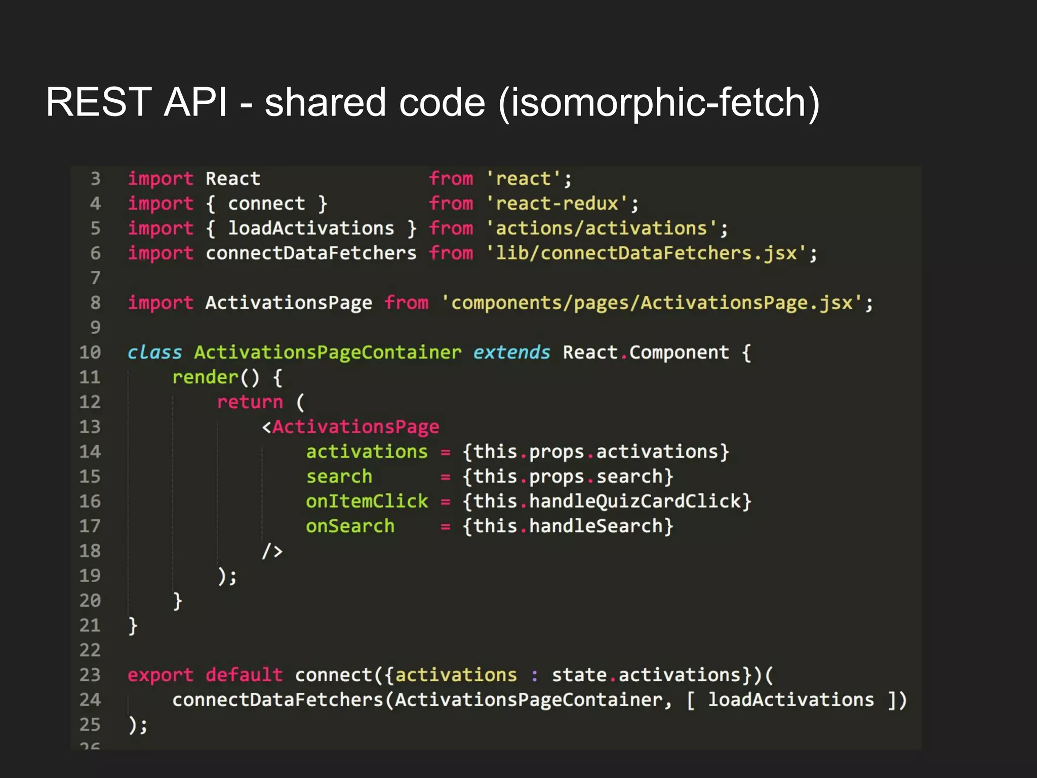REST API - shared code (isomorphic-fetch) 