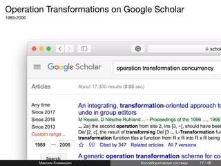 Operation Transformations on Google Scholar
1989-2006
Максим Климишин Коллаборативные системы 17 / 48
 