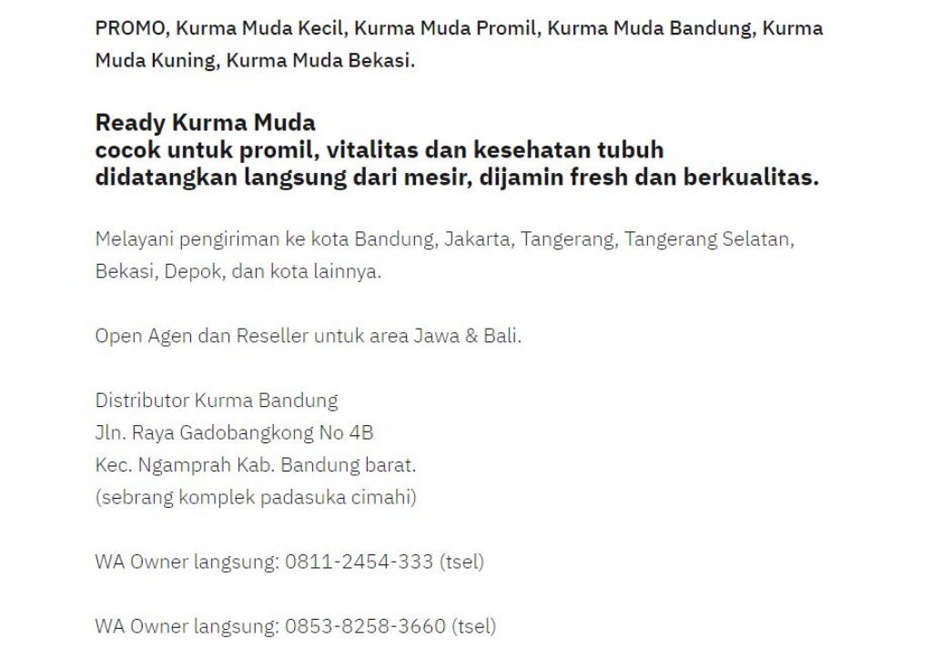 Khasiat kurma muda 08112454333 jual kurma muda kuning bandung