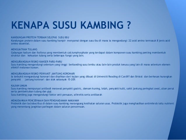 Khasiat susu kambing