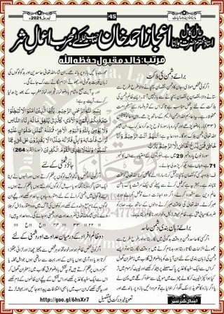 Monthly Khazina-e-Ruhaniyaat Apr’2021 (Vol.11, Issue 12)
