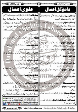 Monthly Khazina-e-Ruhaniyaat Apr'23 (Vol.13, Issue 12)