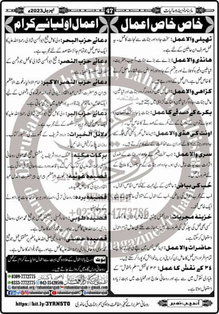 Monthly Khazina-e-Ruhaniyaat Apr'23 (Vol.13, Issue 12)