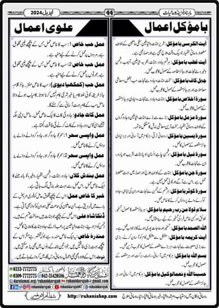 Monthly Khazina-e-Ruhaniyaat April’2024 (Vol.14, Issue 12)