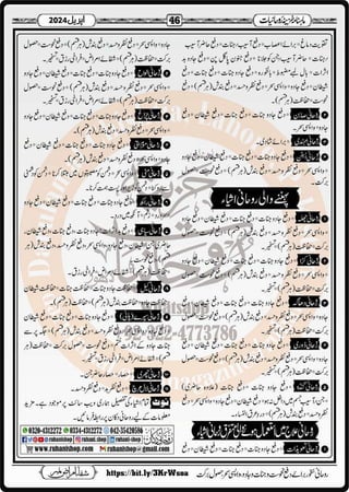 Monthly Khazina-e-Ruhaniyaat April’2024 (Vol.14, Issue 12)