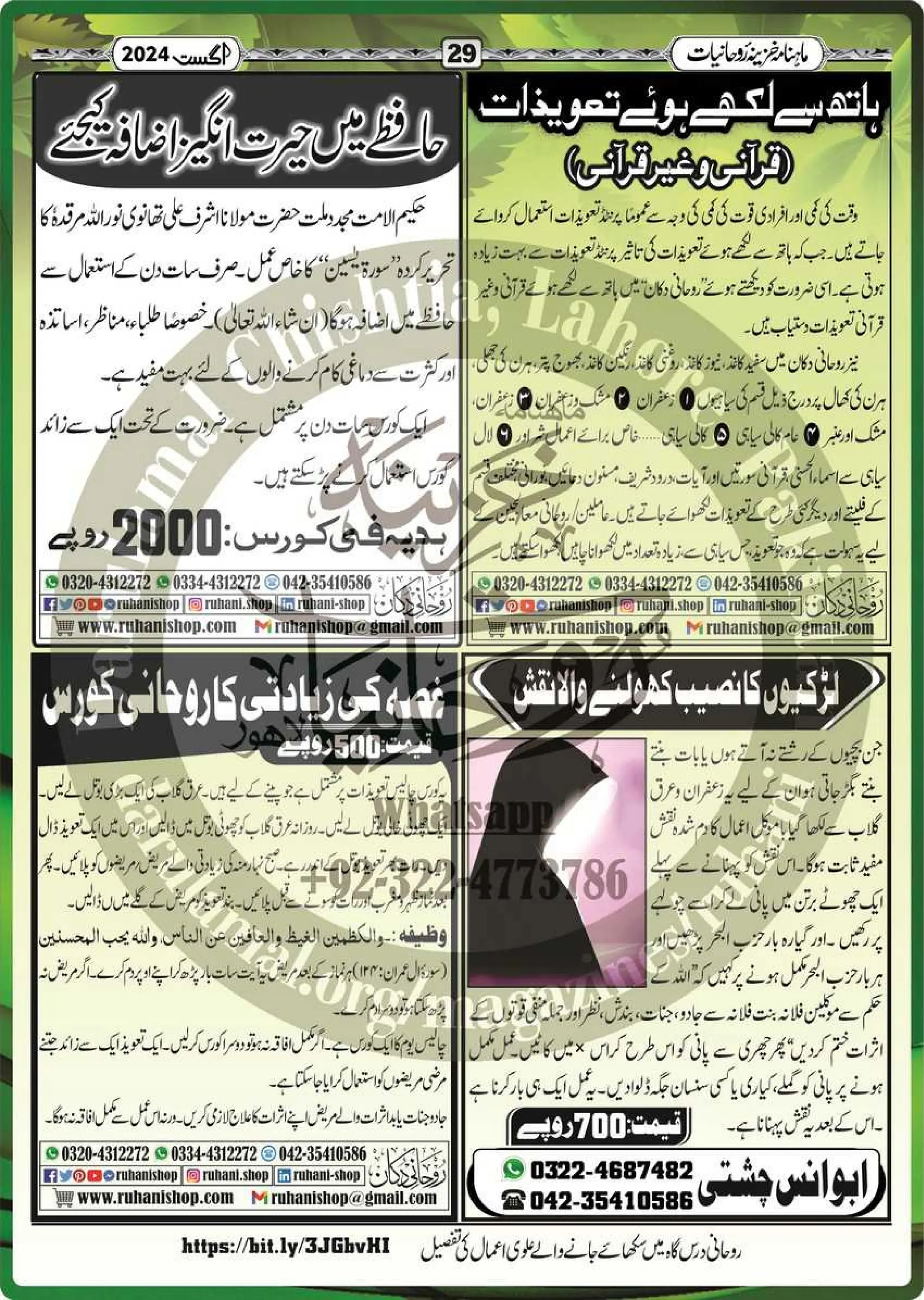 Monthly Khazina-e-Ruhaniyaat Aug’2024 (Vol.15, Issue 4)