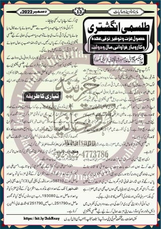 Monthly Khazina-e-Ruhaniyaat December'22 (Vol.13, Issue 8)