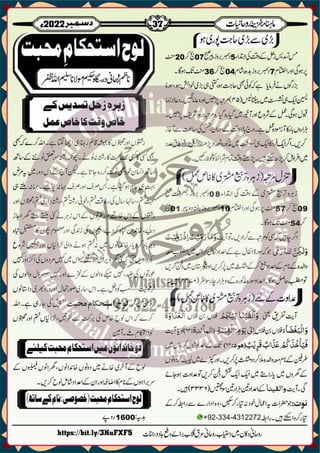 Monthly Khazina-e-Ruhaniyaat December'22 (Vol.13, Issue 8)