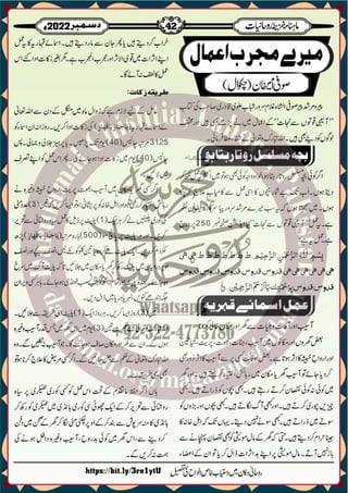 Monthly Khazina-e-Ruhaniyaat December'22 (Vol.13, Issue 8)