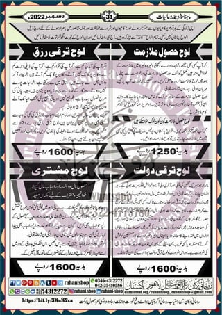 Monthly Khazina-e-Ruhaniyaat December'22 (Vol.13, Issue 8)