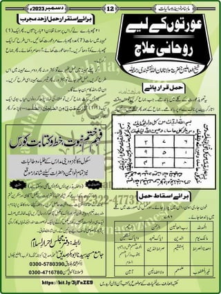 Monthly Khazina-e-Ruhaniyaat December'23 (Vol.14, Issue 8)