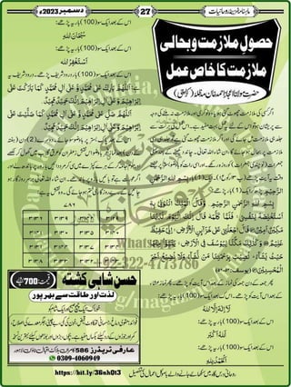 Monthly Khazina-e-Ruhaniyaat December'23 (Vol.14, Issue 8)