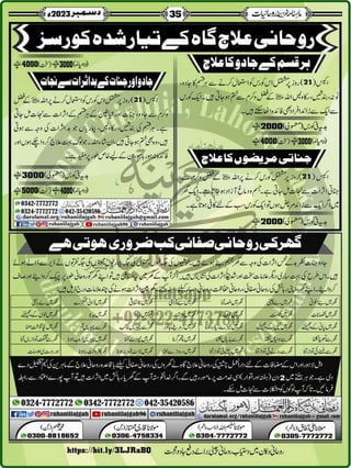 Monthly Khazina-e-Ruhaniyaat December'23 (Vol.14, Issue 8)