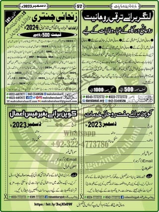 Monthly Khazina-e-Ruhaniyaat December'23 (Vol.14, Issue 8)
