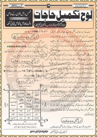 Monthly Khazina-e-Ruhaniyaat Feb'22 (Vol.12, Issue 10)
