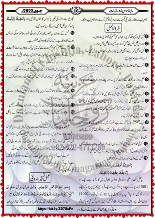 Monthly Khazina-e-Ruhaniyaat Jun'22 (Vol.13, Issue 2)