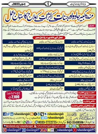 Monthly Khazina-e-Ruhaniyaat Jun'22 (Vol.13, Issue 2)