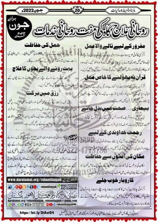 Monthly Khazina-e-Ruhaniyaat Jun'22 (Vol.13, Issue 2)