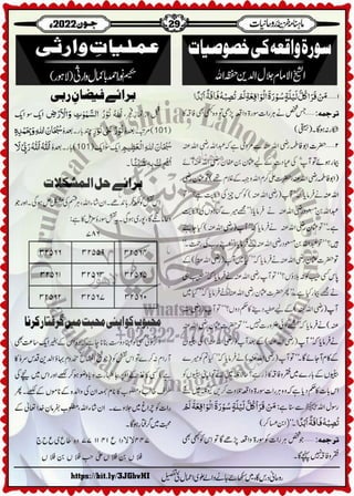 Monthly Khazina-e-Ruhaniyaat Jun'22 (Vol.13, Issue 2)