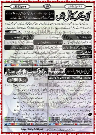 Monthly Khazina-e-Ruhaniyaat Jun'22 (Vol.13, Issue 2)