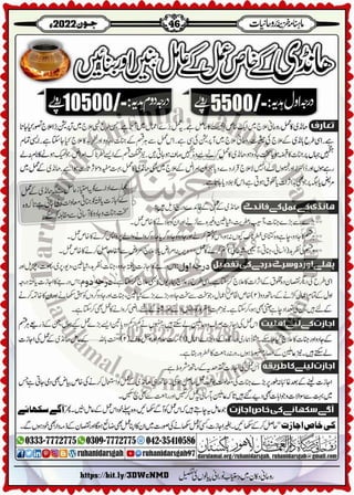 Monthly Khazina-e-Ruhaniyaat Jun'22 (Vol.13, Issue 2)