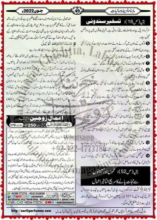 Monthly Khazina-e-Ruhaniyaat Jun'22 (Vol.13, Issue 2)
