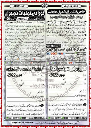 Monthly Khazina-e-Ruhaniyaat Jun'22 (Vol.13, Issue 2)