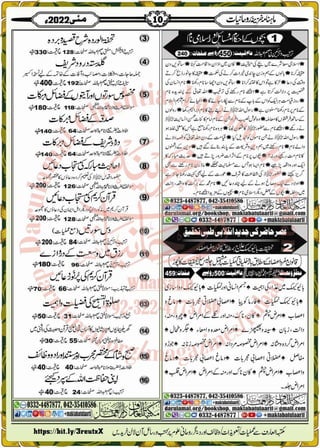 Monthly Khazina-e-Ruhaniyaat May'22 (Vol.13, Issue 1)