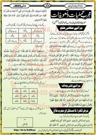 Monthly Khazina-e-Ruhaniyaat May'22 (Vol.13, Issue 1)
