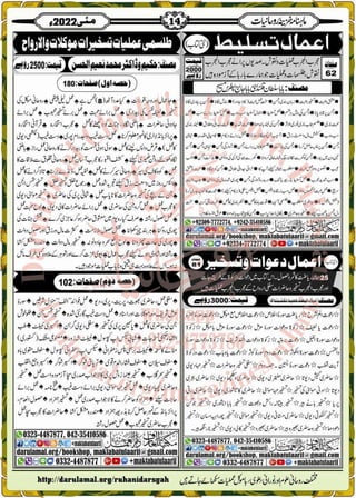 Monthly Khazina-e-Ruhaniyaat May'22 (Vol.13, Issue 1)