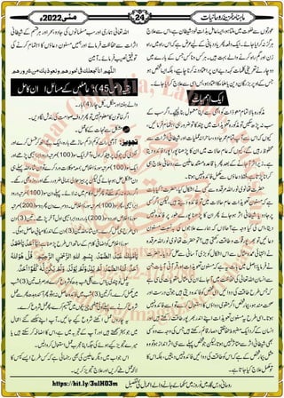 Monthly Khazina-e-Ruhaniyaat May'22 (Vol.13, Issue 1)