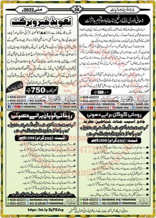 Monthly Khazina-e-Ruhaniyaat May'22 (Vol.13, Issue 1)